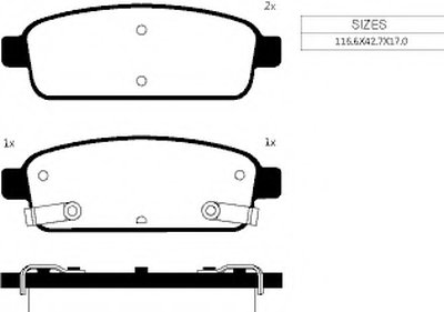 Комплект тормозных колодок, дисковый тормоз Rear brake pads for CHEVROLET/OPEL GOODWILL купить