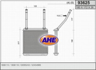 Теплообменник, отопление салона AHE купить