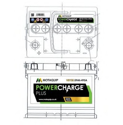 Стартерная аккумуляторная батарея Powercharge Plus MOTAQUIP купить