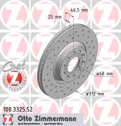 Тормозной диск SPORT BRAKE DISC COAT Z ZIMMERMANN купить