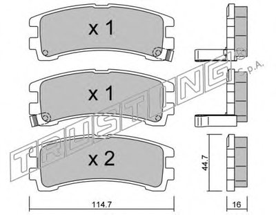 Комплект тормозных колодок, дисковый тормоз TRUSTING купить
