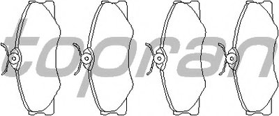 Комплект тормозных колодок, дисковый тормоз TOPRAN купить