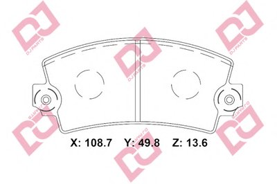 Комплект тормозных колодок, дисковый тормоз DJ PARTS купить