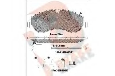 Комплект тормозных колодок, дисковый тормоз R BRAKE купить