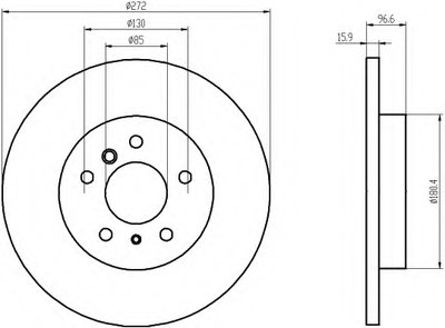 Тормозной диск зад. Sprinter 308-316 96-06 (16mm) (PRO)