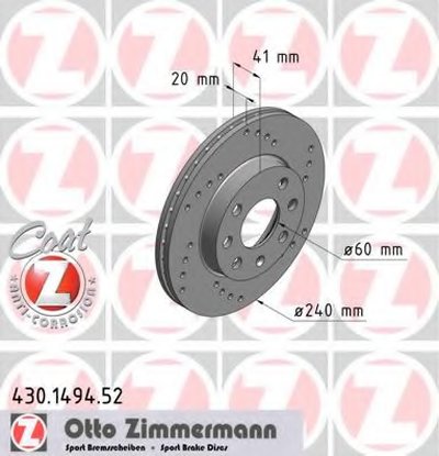 Тормозной диск SPORT BRAKE DISC COAT Z ZIMMERMANN купить