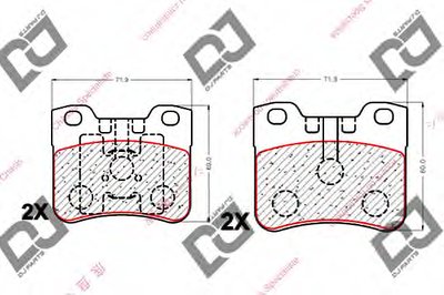 Комплект тормозных колодок, дисковый тормоз DJ PARTS купить