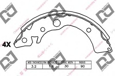 Комплект тормозных колодок DJ PARTS купить