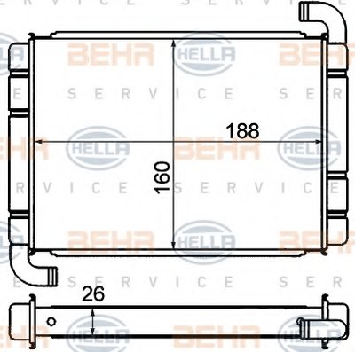 Теплообменник, отопление салона BEHR HELLA SERVICE купить
