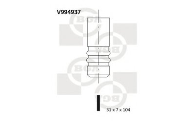 Впускной клапан VOLVO/RENAULT SIL.N7QH7/D7 31,0X7,0X104,0