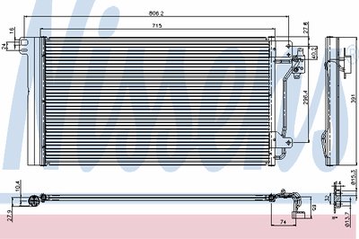 Конденсатор кондиционера VOLKSWAGEN T5 (7H, 7E) (03-) (пр-во Nissens)