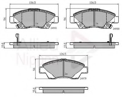 Комплект тормозных колодок, дисковый тормоз ANL Braking COMLINE купить