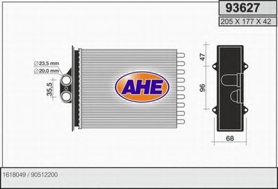 Теплообменник, отопление салона AHE купить