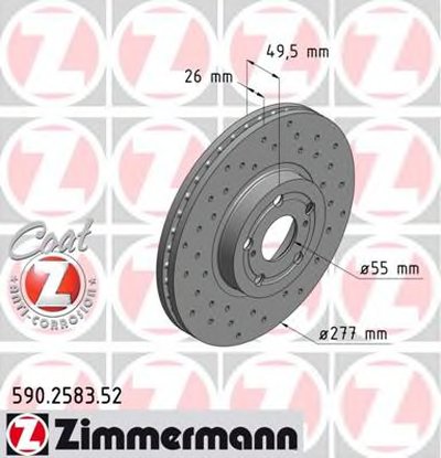 Тормозной диск SPORT BRAKE DISC COAT Z ZIMMERMANN купить