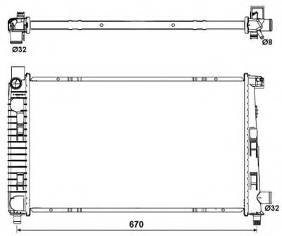 Основной радиатор (двигателя) Chіodnica silnika MERCEDES A (W168), VANEO (414) 1.4-2.1 07.97-07.05