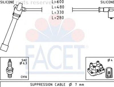 Комплект проводов зажигания FACET купить