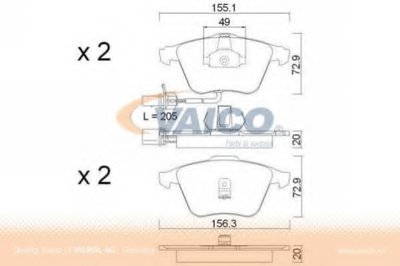 Комплект тормозных колодок, дисковый тормоз premium quality MADE IN EUROPE VAICO купить