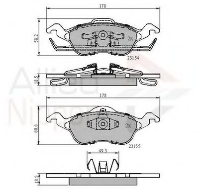 Комплект тормозных колодок, дисковый тормоз ANL Braking COMLINE купить