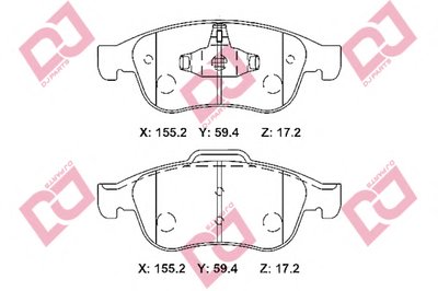 Комплект тормозных колодок, дисковый тормоз DJ PARTS купить