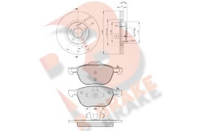 Комплект тормозов, дисковый тормозной механизм R BRAKE купить