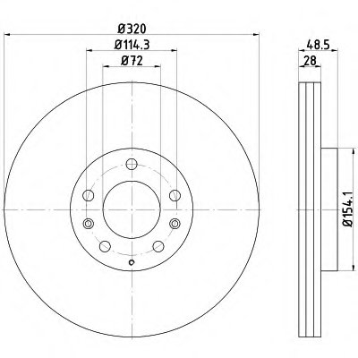 Тормозной диск перед. CX7/CX9 07- 2.2-3.7 (PRO)