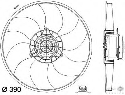 Вентилятор, охлаждение двигателя BEHR HELLA SERVICE купить