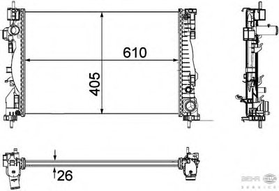 Радиатор, охлаждение двигателя BEHR HELLA SERVICE купить