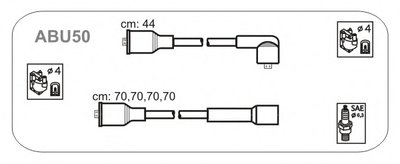 Комплект проводов зажигания Audi A4, A6 94- (ADT, AAE, ABK)
