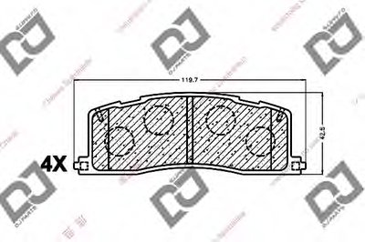 Комплект тормозных колодок, дисковый тормоз DJ PARTS купить