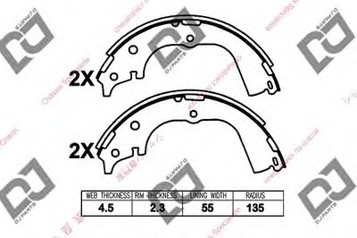 Комплект тормозных колодок DJ PARTS купить