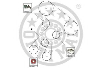 Водяной насос + комплект зубчатого ремня OPTIMAL купить