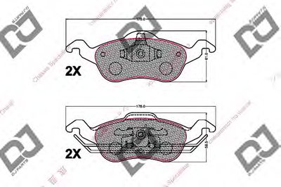 Комплект тормозных колодок, дисковый тормоз DJ PARTS купить