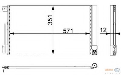 Конденсатор, кондиционер BEHR HELLA SERVICE HELLA купить