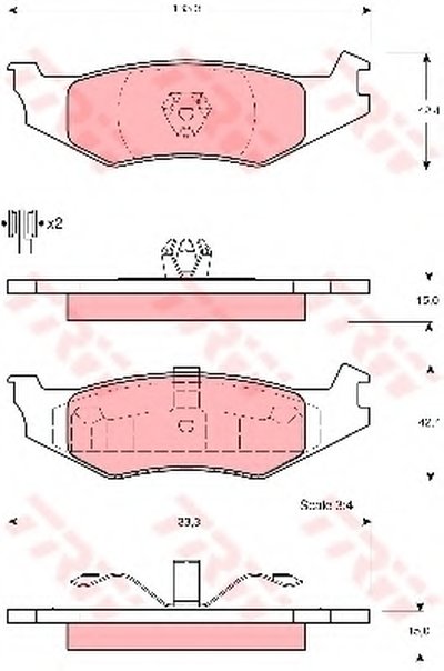 Дисковые тормозные колодки, комплект Klocek hamulcowy kpl. tyі CHRYSLER CONCORDE, DAYTONA, LE BARON,