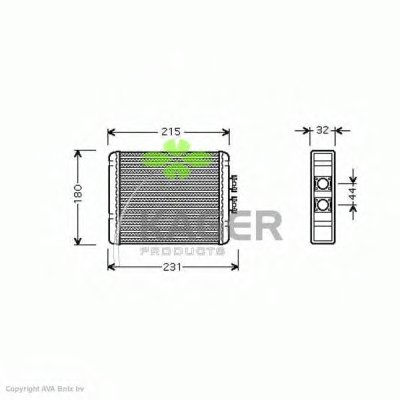 Теплообменник, отопление салона KAGER купить