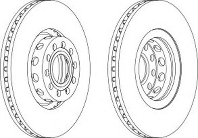 Тормозной диск Tarcza hamulcowa przуd L/P AUDI 100, A6, A8, V8 2.2-4.2 10.88-09.02