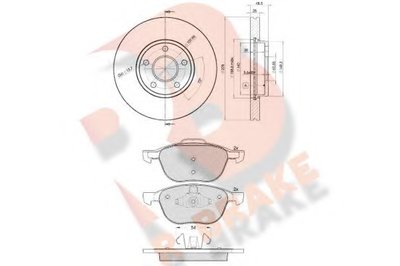 Комплект тормозов, дисковый тормозной механизм R BRAKE купить