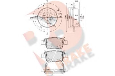 Комплект тормозов, дисковый тормозной механизм R BRAKE купить