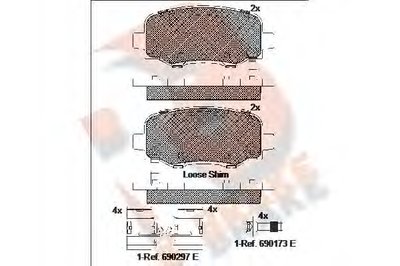 Комплект тормозных колодок, дисковый тормоз R BRAKE купить