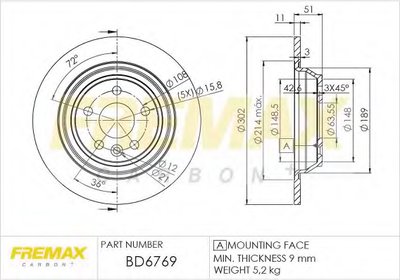 Тормозной диск Premium Carbon + FREMAX купить