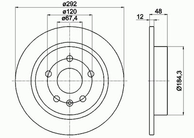 MINTEX OPEL Диск тормозной задний (292*12) Insignia 08-.