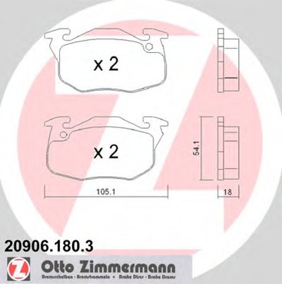 Комплект тормозных колодок, дисковый тормоз ZIMMERMANN купить