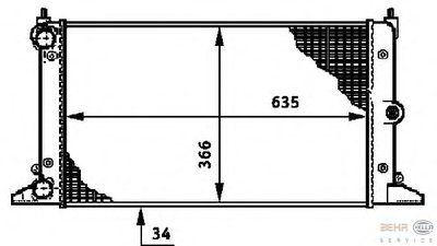 Радиатор, охлаждение двигателя BEHR HELLA SERVICE купить