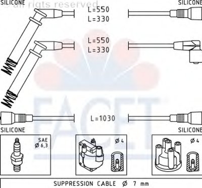 Комплект проводов зажигания FACET купить