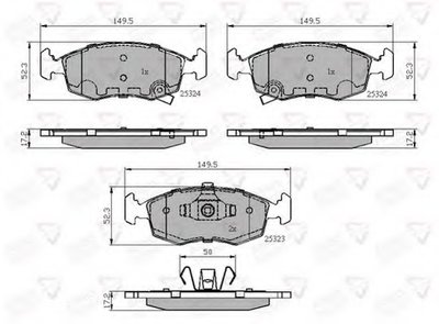 Комплект тормозных колодок, дисковый тормоз ANL Braking COMLINE купить