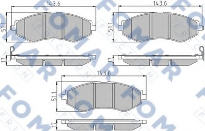 Комплект тормозных колодок, дисковый тормоз FOMAR Friction купить