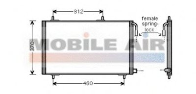 Конденсор кондиционера COND P206 ALL 02- (Van Wezel)