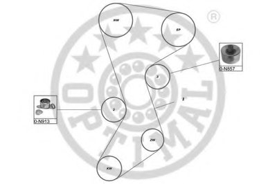 Комплект ремня ГРМ OPTIMAL купить
