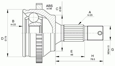 Шарнирный комплект, приводной вал SPIN OPEN PARTS купить