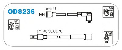 Набор проводов выс.напряжения Opel Kadett D, Ascona C 1.3S,N